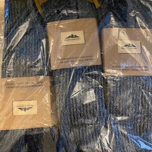 NWT Northwest Territory Black/Wheat Men's Wool Hiker Crew Socks: 6 Pairs